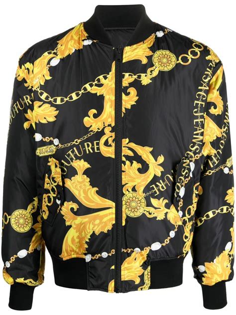 versace jeans padded jacket with logo print|Versace Jeans jacket women.